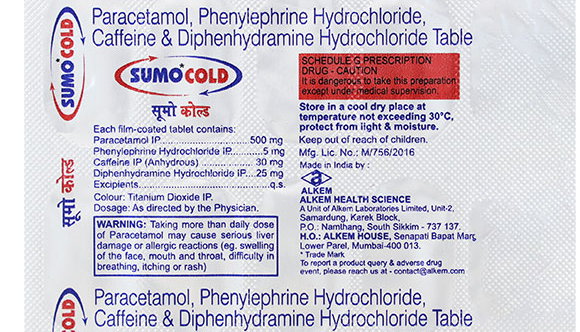 sumo cold tablet uses in hindi