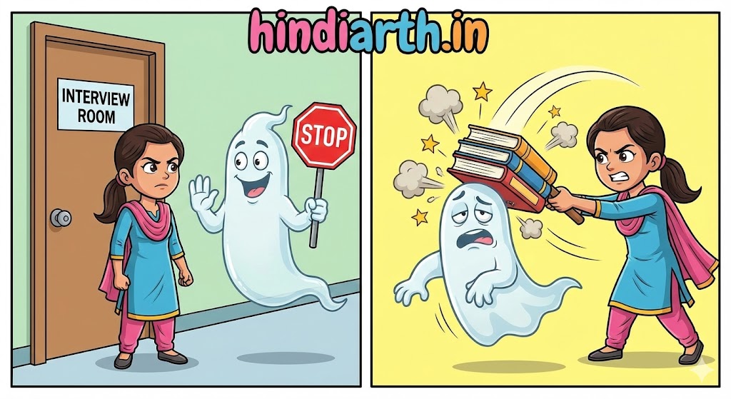 सपने मे सरकारी नौकरी के लिए भूत से लड़ना ।