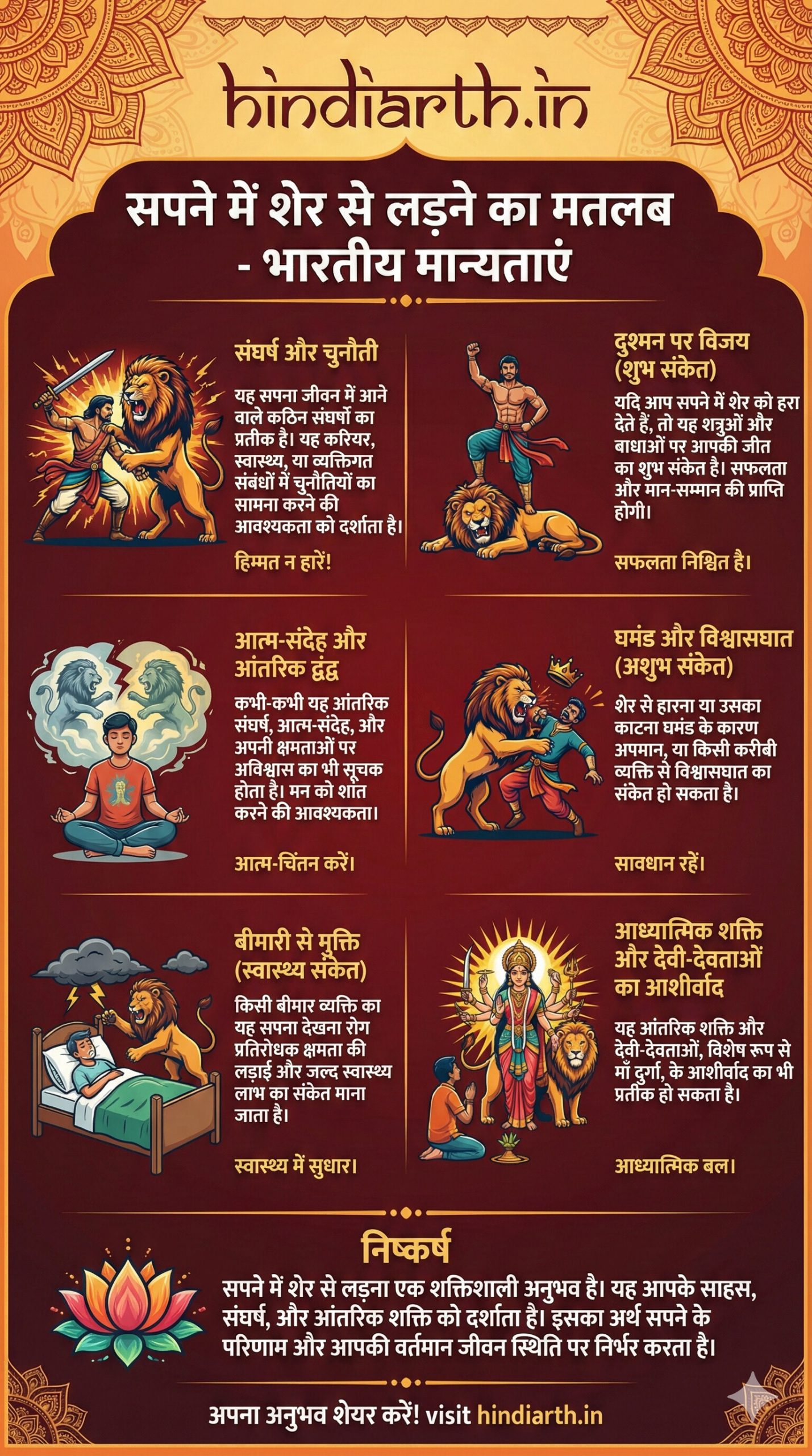 sapne me sher se ladna dekhna