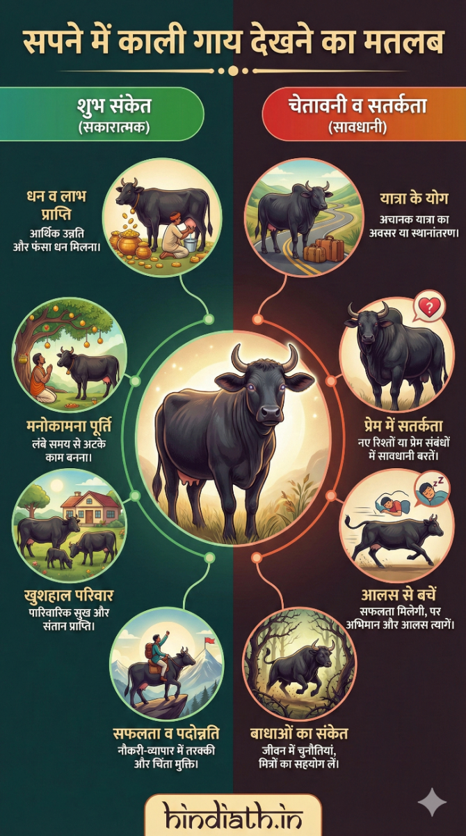 13. सपने में एक बड़ी काली गाय का रास्ते पर खड़ा होना