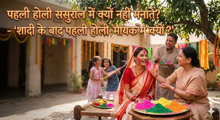 पहली होली ससुराल मे क्यों नहीं मनाई जाने इससे जुड़ी अजीब मान्यताएं ।